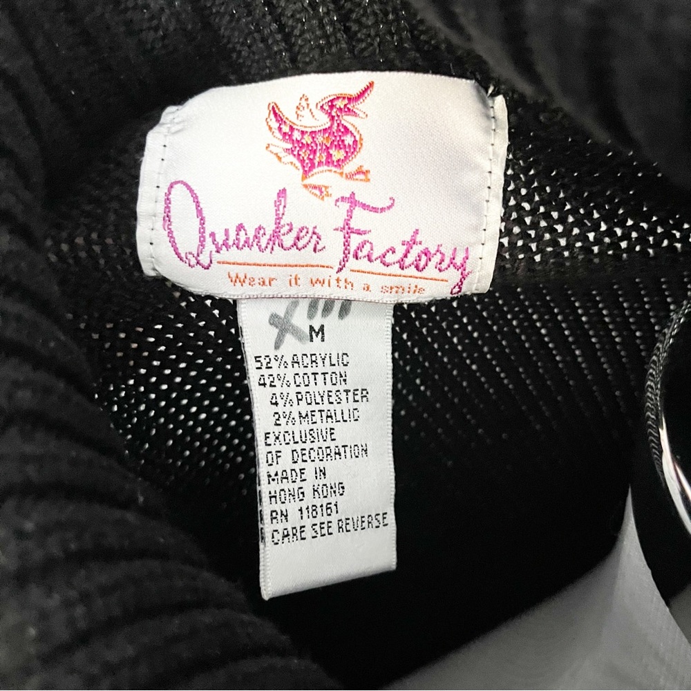 Quacker Factory Black Snowflake Turtleneck Sweate… - image 4